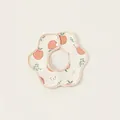Waterproof cotton petal baby bib featuring a cute red apple pattern with snap fasteners - Waterproof Apple (PS26007)