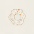 Floral cotton petal bib for babies featuring strawberry prints and snap button closure - Waterproof Flower (PS26007)
