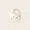 Soft cotton muslin baby bib featuring yellow lemon prints and snap button closure - Lemon U-Shaped (PS26006)