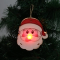 Adorno de Papá Noel de madera con luz LED y cuerda colgado en el árbol de Navidad - Papá Noel Adorno Colgante