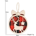 Reindeer and star silhouette wooden Christmas ornament with red black buffalo plaid - 10CM*8CM / Red Plaid Reindeer Style