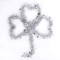 Sparkling silver tinsel shamrock decoration for St. Patrick's Day party celebration - 2m / Silver