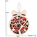 Runder Weihnachtsschmuck aus Holz mit Rentier Stern Design und rot schwarzem Karo - 10CM*8CM / Rotes Karo Sternbaum Stil