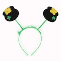 Cerchietto San Patrizio verde con pentole d'oro a molla e dettagli con trifoglio - Stile Pentola d'Oro (Cerchietto Fu Bao)