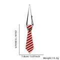 Rood-wit gestreepte kerststropdas met hulstblaadjes en afmetingen weergegeven - Kerst stropdas / Rood en wit gestreept