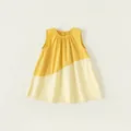 Robe trapèze sans manches pour filles avec blocs de couleurs jaune et crème pastel - 80 / Jaune crème