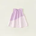 Girls pastoral A-line sleeveless dress featuring light purple and pink patchwork design - 80 / Hibiscus Purple