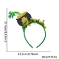 St. Patrick's Day headband with green shamrock rainbow and gold pot charm size 22x21cm - Rainbow Gold Coin Pot Style