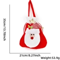 Detaillierte Größenangaben für den gestrickten Weihnachtsmann-Geschenkbeutel mit Kordelzug - Weihnachtsmann