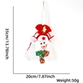 Detaillierte Größenangaben für die gestrickte Weihnachtstüte mit 3D-Schneemann-Gesicht - Schneemann
