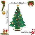 Albero di Natale in legno verde da tavolo con base, decorazione festiva da 22,3 cm - Stile B Albero di Natale DIY Luminoso
