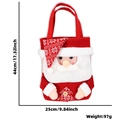 Detaillierte gestrickte Weihnachtstüte mit Maßen 44cm Höhe und 25cm Breite für Geschenke - Weihnachts-Einkaufstasche / Weihnachtsmann Hut Stil