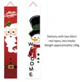 Κόκκινα Merry Christmas και λευκά Welcome πανό πόρτας με άγκιστρα και σχοινιά - Σετ Χριστουγεννιάτικων Στιχομυθιών / Κόκκινο και Λευκό Στυλ Χιονάνθρωπος Combo (CC-SDML-012)