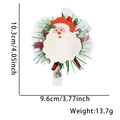 Weihnachts-Santa-Badge-Halter mit rotem Hut und Glitzerdetails, Höhe 10,3 cm für Ausweise - Weihnachtsmann