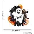 Halloween retractable badge holder with Boo ghost design and black sequin tassels - Halloween Badge Reel / Ghost Style
