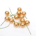 Kunstmatige gouden bessenstengels met groene draden voor DIY kerstdecoratie en kransen - 1.2cm / Goud