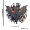 Glittery Halloween bat badge reel with purple tassels and spider web mesh detail - Halloween Badge Reel / Bat Style