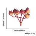 Dettaglio di bacche di melograno rosse artificiali con dimensioni 7,63x5,86 cm casa - Marrone