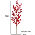Gambo di bacche rosse artificiali da 78cm per decorazioni festive e natalizie - Oversize