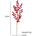 Ramo di bacche rosse artificiali per decorazione natalizia, misura 60 cm x 15 cm - Grande