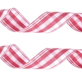 6,3 cm rot-weiß kariertes Leinenimitatband im Wellendesign für Weihnachtsbaum-DIY - 2M*6.3CM / Rot-Weiß Karierter Hut-Stil