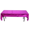 Mantel rectangular de papel de aluminio fucsia metalizado para fiestas y decoración festiva - Pequeño / Rosa Rojo