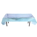 Mantel rectangular desechable azul cielo metalizado para fiestas y cumpleaños - Pequeño / Azul