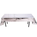 Mantel rectangular plateado brillante de papel de aluminio con efecto espejo para fiestas - Pequeño / Plateado