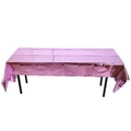 Rectangular bright pink foil tablecloth for party decoration with metallic reflection - Small / Pink