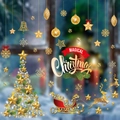 Christmas window decals set with golden stars, snowflakes and reindeer for festive decoration - Golden Magical Christmas Set Style (HYC-94)