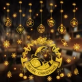 Detail of gold glitter Christmas stickers featuring Santa Claus and golden snowflakes - Gold Glitter Style (HYC-301-307)