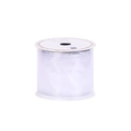 6.3cm wide white translucent organza ribbon roll for Christmas tree and DIY crafts - Silver Ribbon