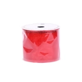 Translucent red ribbon roll with fine stitched edges for Christmas DIY bows - Red Ribbon
