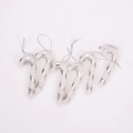 Set of 6 silver and white spiral candy cane Christmas tree hanging decorations - Silver Small Cane