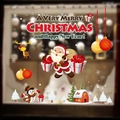 Christmas window decals with Santa Claus, reindeer and snowman in cartoon style - Santa With Gift Bag Style (HYC-52)