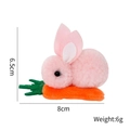 Pinza para pelo de conejo rosa con zanahoria, accesorio de Pascua, 8cm x 6,5cm - Estilo Conejo Zanahoria Rosa