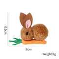 Cute brown plush bunny on an orange carrot hair clip for Easter decorations - Coffee Rabbit Carrot Style