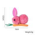 Cute pink plush bunny hair clip with orange carrot detail and soft ball texture - Rose Red Rabbit Carrot Style