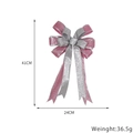 Sparkling pink and silver 41cm Christmas bow ornament with glitter finish for holiday decor - Silver Pink Bow