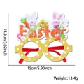 Lunettes de fête de Pâques avec lapins blancs, poussins et œufs sur monture jaune - Style Lapin Tablier Easter