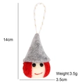 Bambola di Natale in feltro con cappello grigio a punta e cordino bianco decorativo - Ciondolo per Albero di Natale / Grigio
