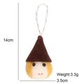 Statuetta natalizia in feltro con cappello marrone e cordino, altezza 14cm, decoro - Ciondolo per Albero di Natale / Marrone