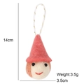 Bambolina di Natale in feltro con cappello rosa a punta e corda bianca per l'albero - Ciondolo per Albero di Natale / Rosa