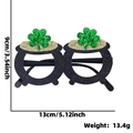 Saint Patrick's Day party glasses with green clover and gold coin pot design - Shamrock Gold Coin Pot