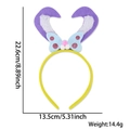 Diadema de orejas de conejo de Pascua para niños con lazo azul brillante y pompones - Orejas de Conejo Púrpura Mariposa