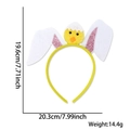 Diadema de Pascua con pollito de peluche amarillo y orejas de conejo con brillo - Pollito Cáscara Orejas Blancas