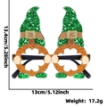 St. Patrick's Day gnome glasses with green glitter and dimensions of 13.4cm by 13cm - Gnome Holding Four Leaf Clover
