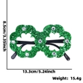 Green glitter shamrock glasses with rhinestones for St. Patrick's Day party props - Shamrock with Rhinestones