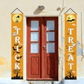 Detail view of orange Halloween banners featuring Trick or Treat text on front doors - One Size / Orange Set