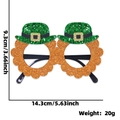 St. Patrick's Day green leprechaun hat glasses with orange beard and glitter details - Mini Top Hat Style